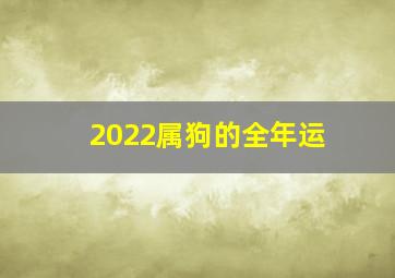 2022属狗的全年运