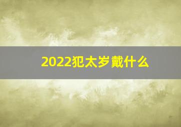 2022犯太岁戴什么