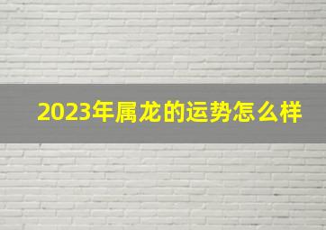 2023年属龙的运势怎么样