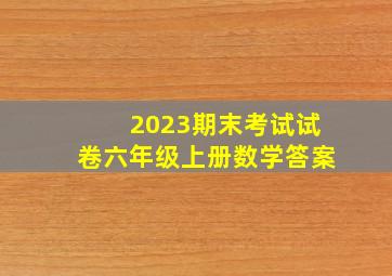 2023期末考试试卷六年级上册数学答案