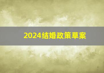 2024结婚政策草案