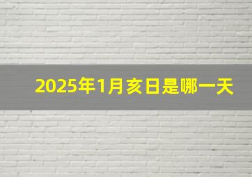 2025年1月亥日是哪一天