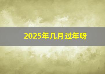 2025年几月过年呀