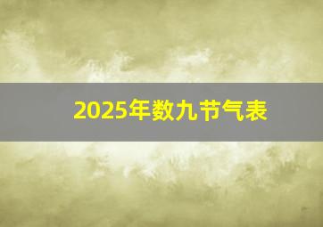 2025年数九节气表