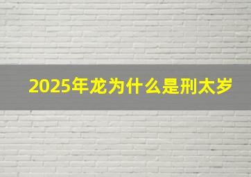 2025年龙为什么是刑太岁