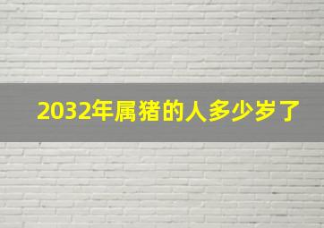 2032年属猪的人多少岁了