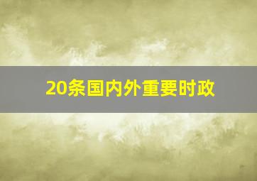 20条国内外重要时政