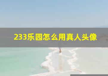 233乐园怎么用真人头像