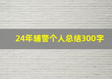 24年辅警个人总结300字