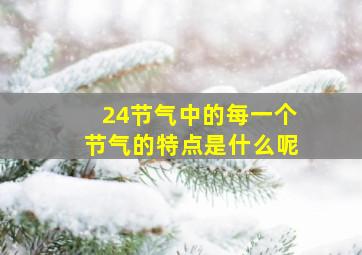 24节气中的每一个节气的特点是什么呢