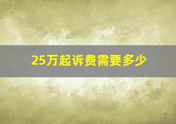 25万起诉费需要多少