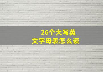 26个大写英文字母表怎么读