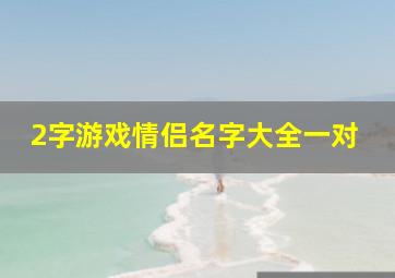 2字游戏情侣名字大全一对