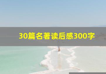 30篇名著读后感300字