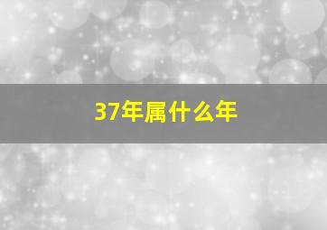 37年属什么年