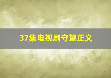 37集电视剧守望正义