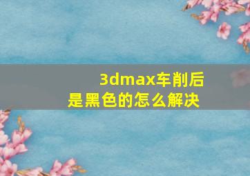 3dmax车削后是黑色的怎么解决