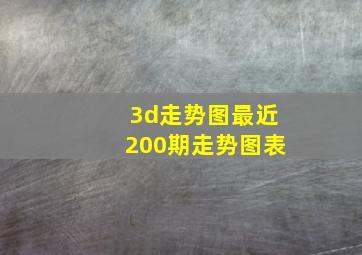 3d走势图最近200期走势图表