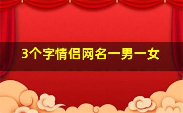 3个字情侣网名一男一女