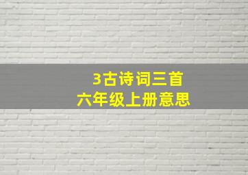 3古诗词三首六年级上册意思