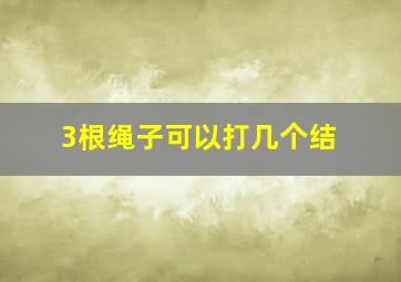 3根绳子可以打几个结