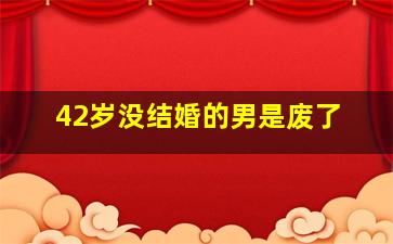 42岁没结婚的男是废了