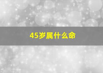 45岁属什么命