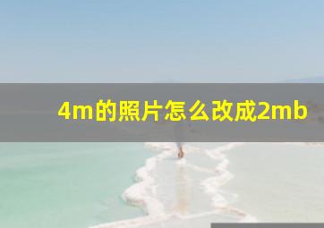 4m的照片怎么改成2mb