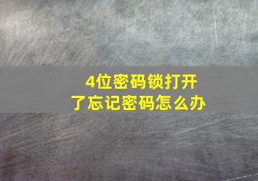 4位密码锁打开了忘记密码怎么办