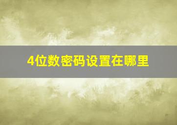 4位数密码设置在哪里