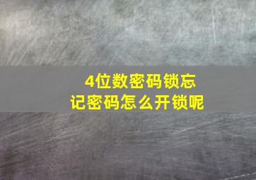 4位数密码锁忘记密码怎么开锁呢