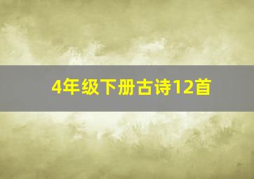 4年级下册古诗12首