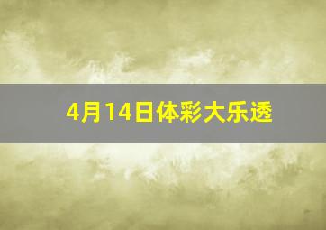 4月14日体彩大乐透