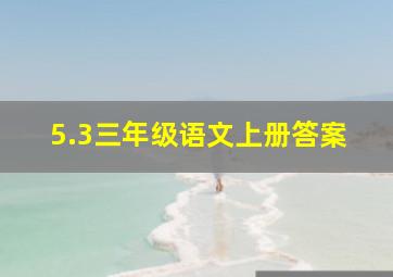 5.3三年级语文上册答案