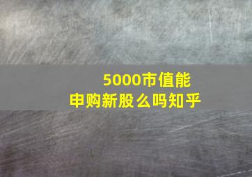 5000市值能申购新股么吗知乎