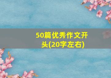 50篇优秀作文开头(20字左右)