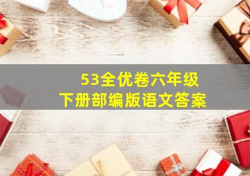 53全优卷六年级下册部编版语文答案