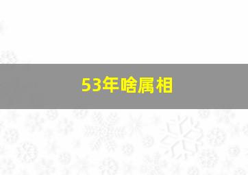 53年啥属相