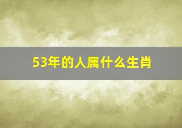 53年的人属什么生肖