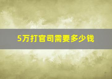 5万打官司需要多少钱