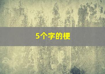 5个字的梗