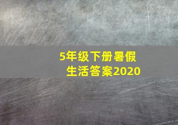 5年级下册暑假生活答案2020