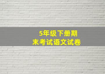 5年级下册期末考试语文试卷