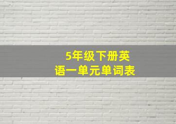 5年级下册英语一单元单词表