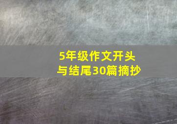 5年级作文开头与结尾30篇摘抄