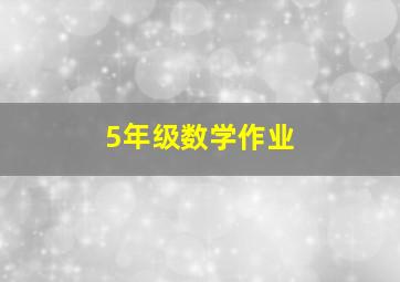 5年级数学作业