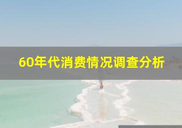 60年代消费情况调查分析