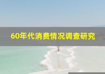 60年代消费情况调查研究