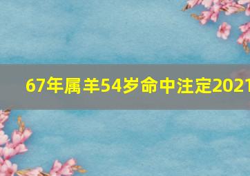 67年属羊54岁命中注定2021