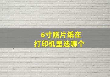 6寸照片纸在打印机里选哪个